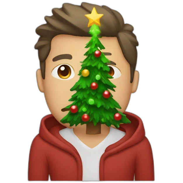 Sick men with Christmas tree emoji