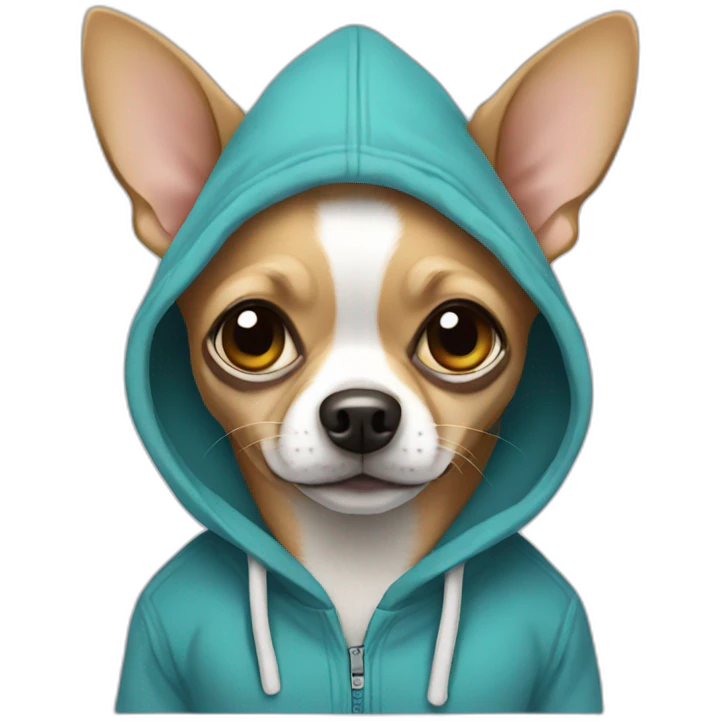 Chihuahua with wearing hoodie emoji