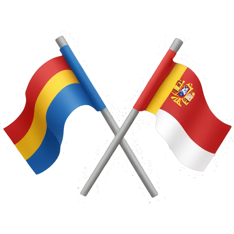 Spanish flag and Russian flag emoji