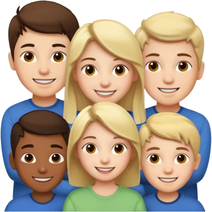 girl with a bunch of boys emoji