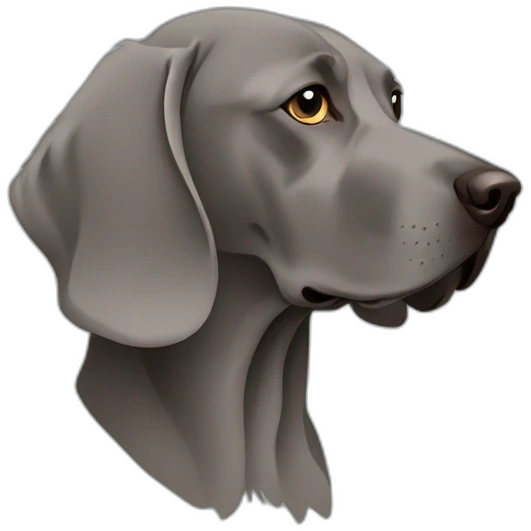 longhair weimaraner profile silhouet emoji