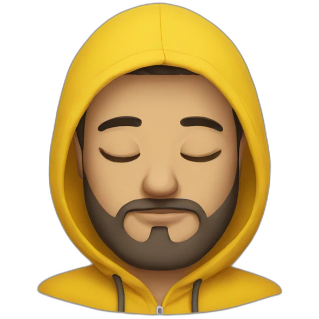 Armenian men  with yellow hoodie sleeping emoji