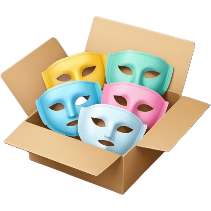a box of skincare mask packs emoji