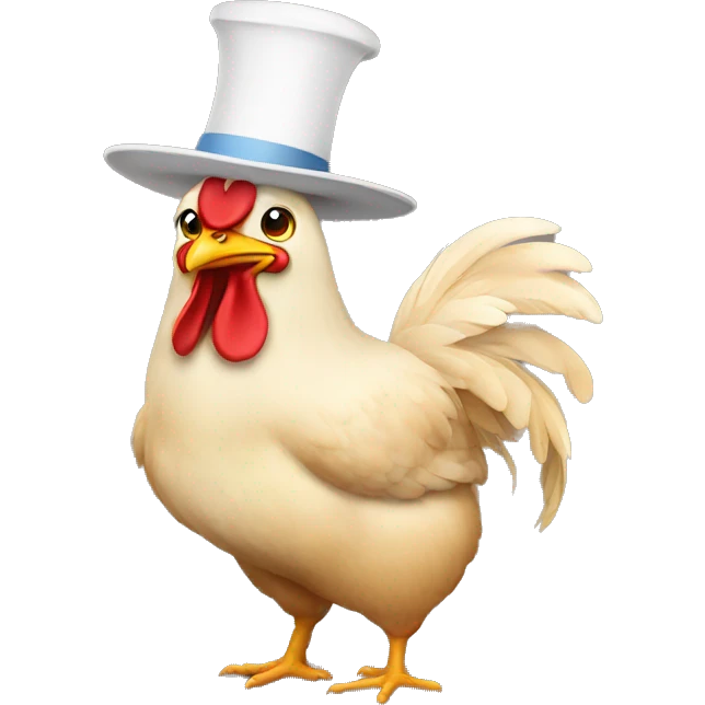 chicken with a hat emoji