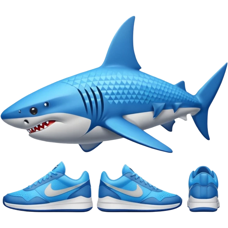 Tiburón con tenis nike azules emoji