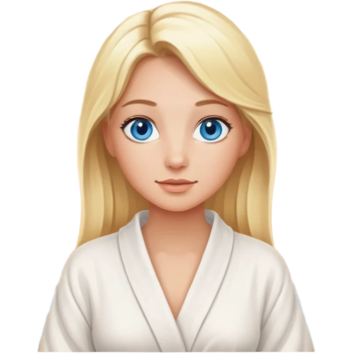 Blonde woman with blue eyes at the spa  emoji