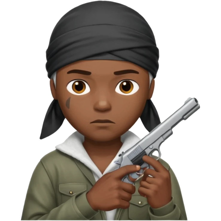 Un señor negro disque do broUn diablo con una pistola emoji