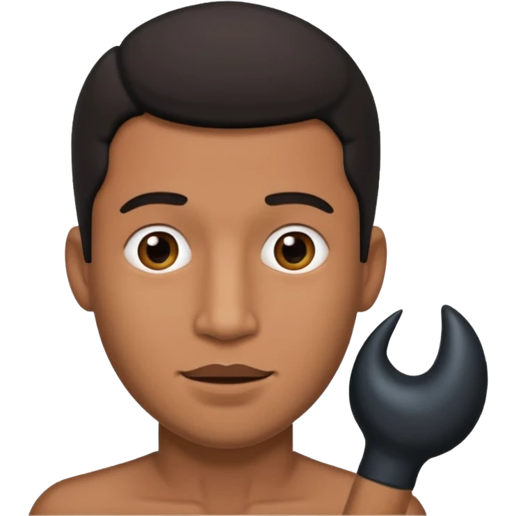 a man with a black dick emoji