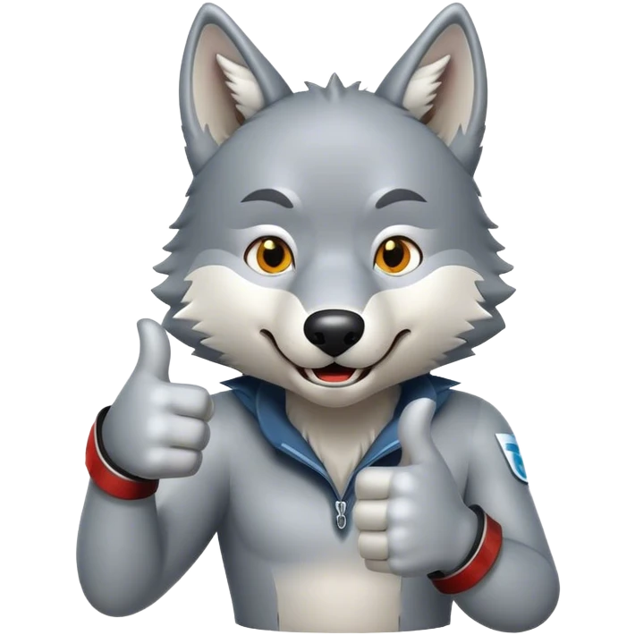 Wolf giving thumbs up emoji