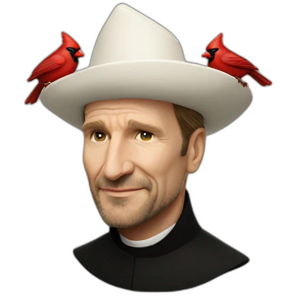 ralph fiennes cardinal religious hat emoji