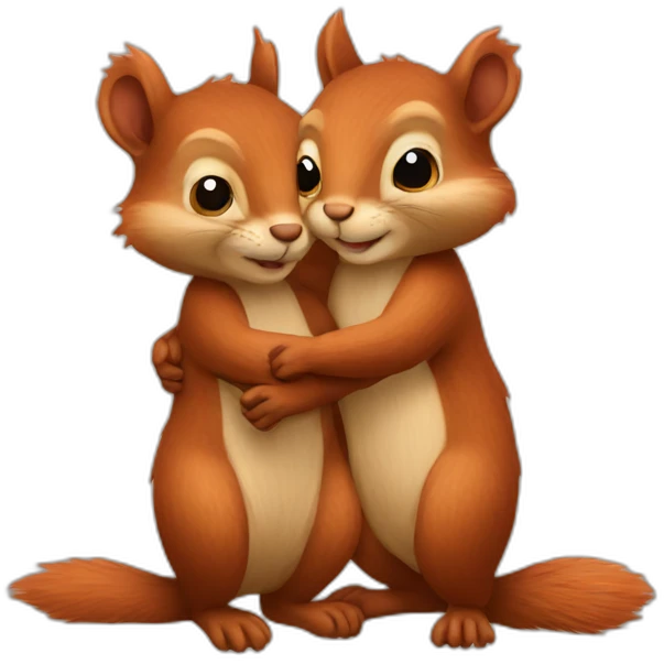 Squirrels hugging emoji