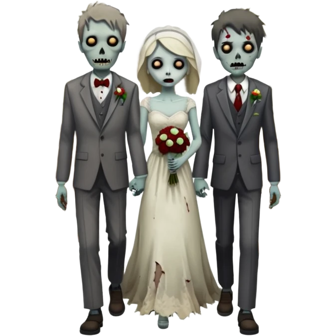 Zombie couple on wedding day emoji