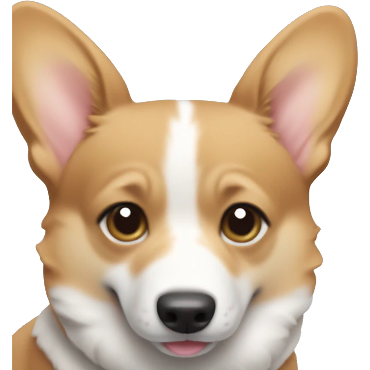 Cute corgi wearing a baby blue sweater, iOS 18 style emoji