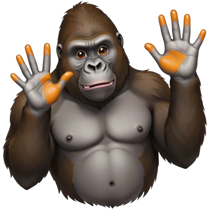 Gorilla finger painter emoji
