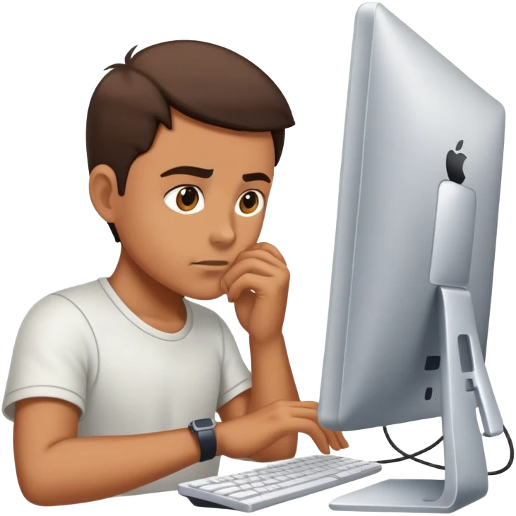 Une personne joue sur un ordinateur  emoji