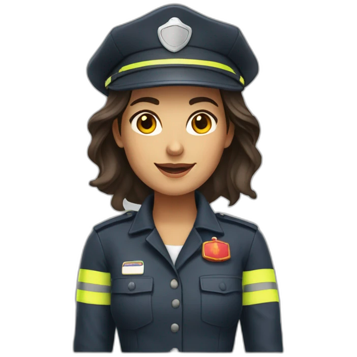 Femme brune pompier emoji