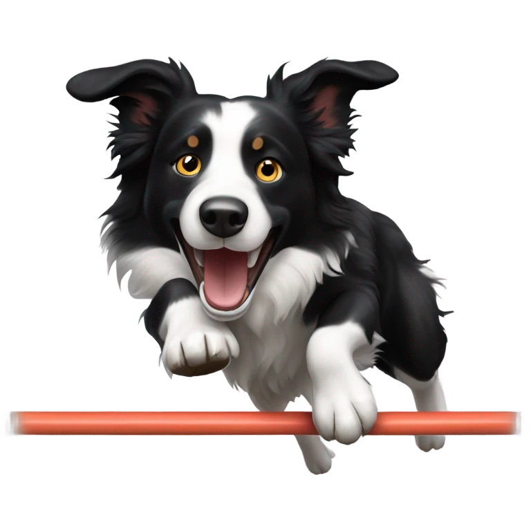 Black tri border collie doing agility emoji