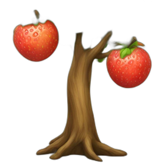 a tree with a juicy fruit emoji