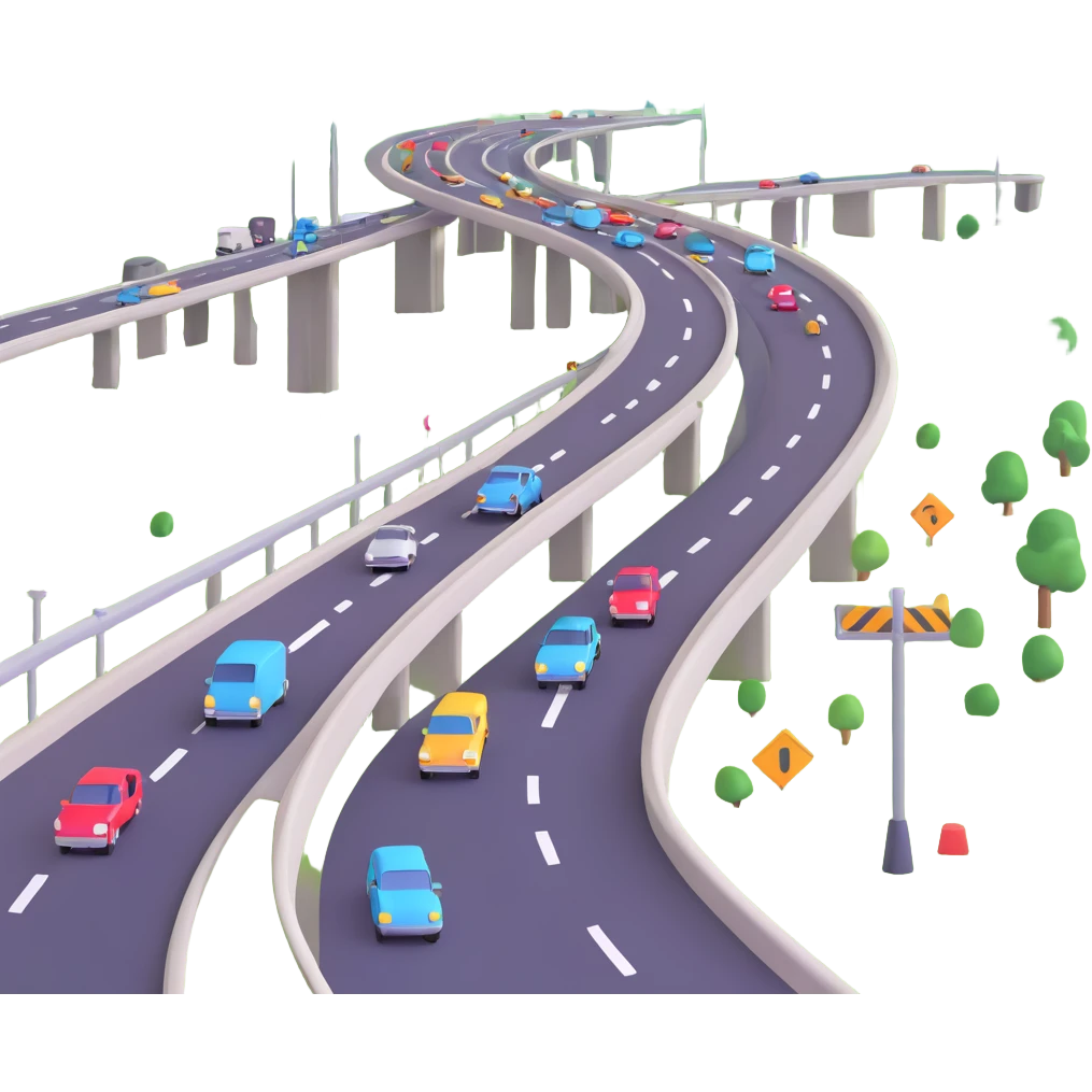 highway with traffic emoji