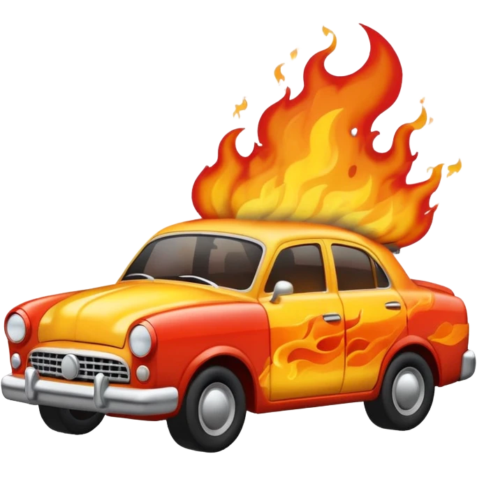 Setting a car on fire emoji