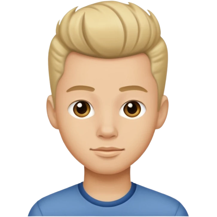 Young man with pompadour hair emoji