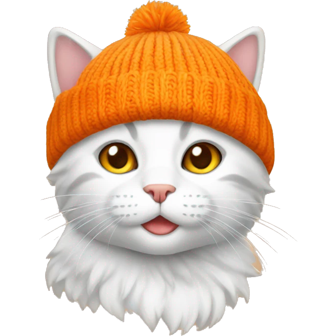cat orange with beanie emoji
