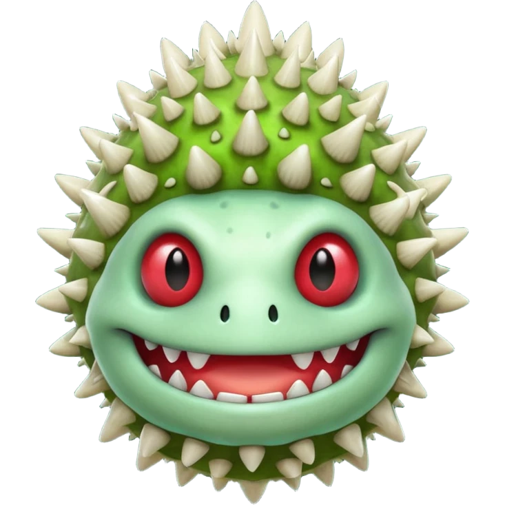 poisonous mushroom monster portrait, head and shoulders only, toxic green glow, scary grin, spiky mushroom head, 3D cartoon, mobile game icon style, clean background, no text, no watermark

 emoji