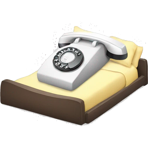 Rotary Phone having a nap in bed  emoji
