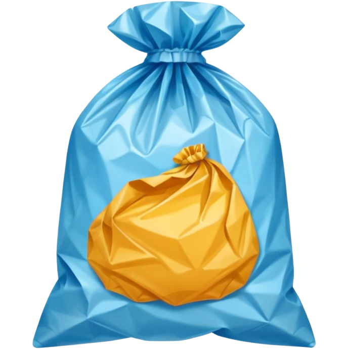 a use and throw plastic polythene bag in a simple vector style emoji