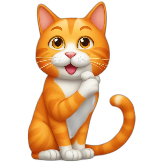 Orange cat sending kiss emoji