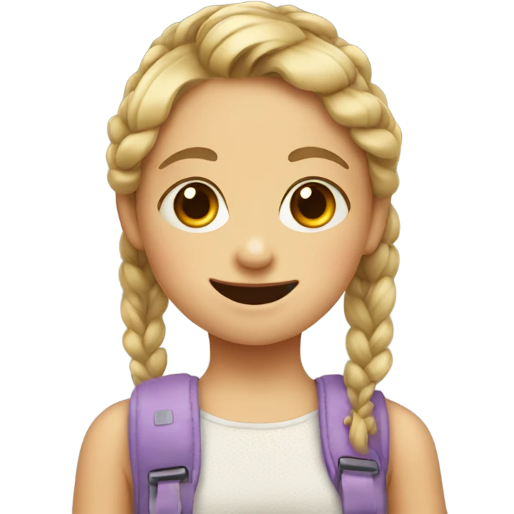 little girl with braces and pigtails  emoji