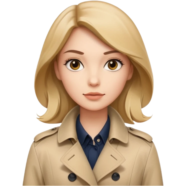 Woman wearing Burberry coat emoji