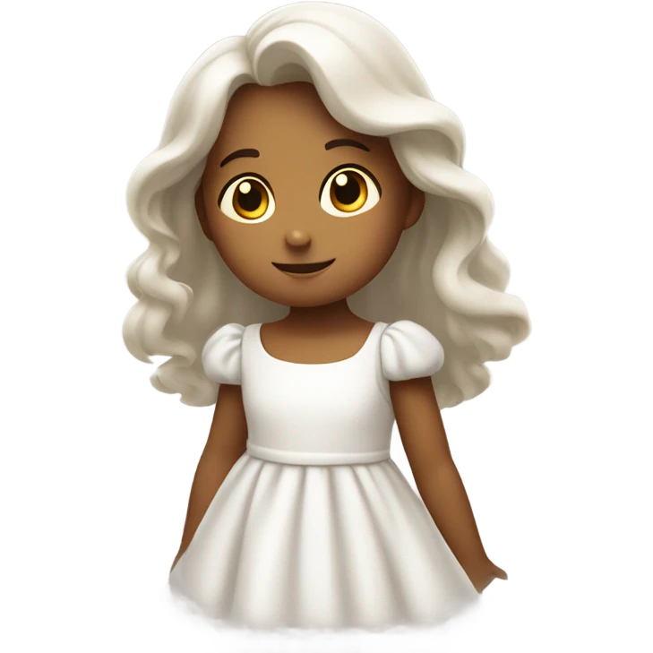 dreamy child in white dress emoji