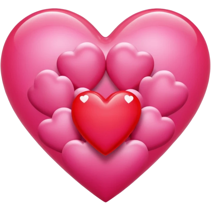 big heart with several small child figures inside emoji