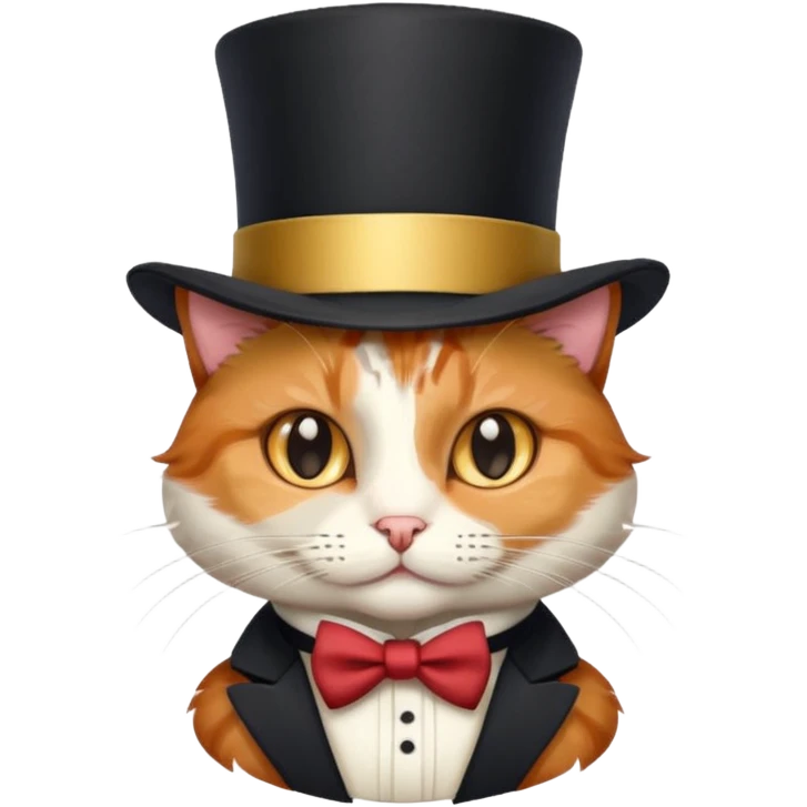 A cat wearing a hat emoji