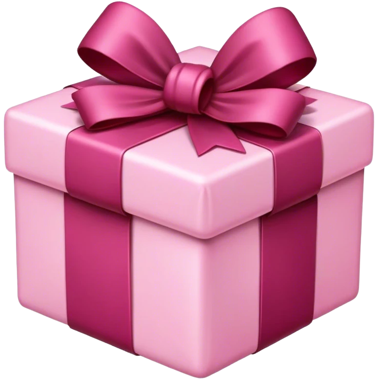 burgundi gift with a pink bow emoji