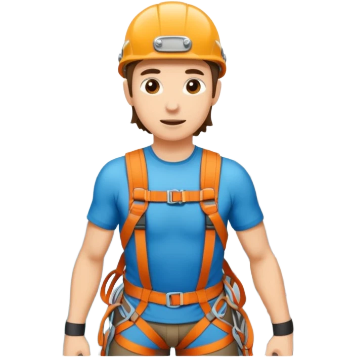 belayer with harness in Mountain Climbing Team emoji