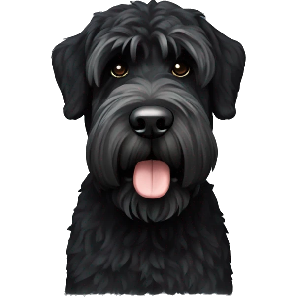 Black Russian terrier with white chest emoji