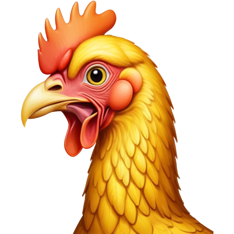 shouting yellow long neck chicken emoji