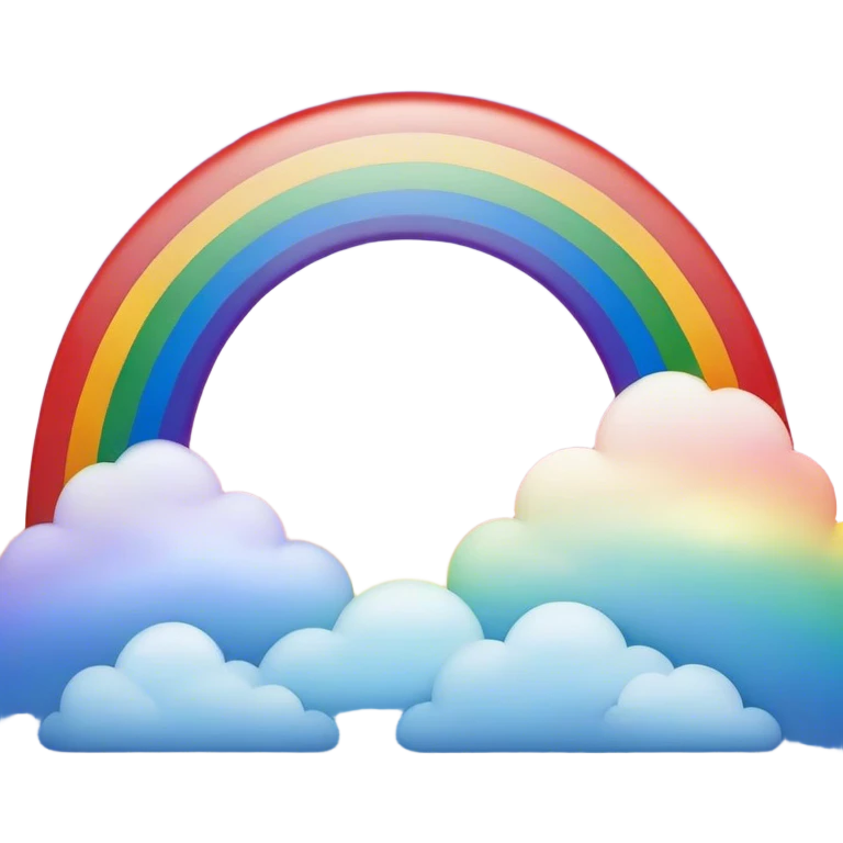 Cinematic Realistic Rainbow Emoji, Arching gracefully across the sky, with soft, glowing hues of red, orange, yellow, green, blue, indigo, and violet blending seamlessly into one another. The rainbow feels like a hopeful promise, gently illuminating the sky with a warm, uplifting glow. Soft glowing outline, capturing the essence of joy, hope, and vibrant color in a stunning rainbow! emoji