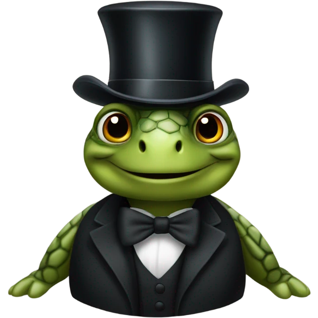 Turtle with a top hat emoji