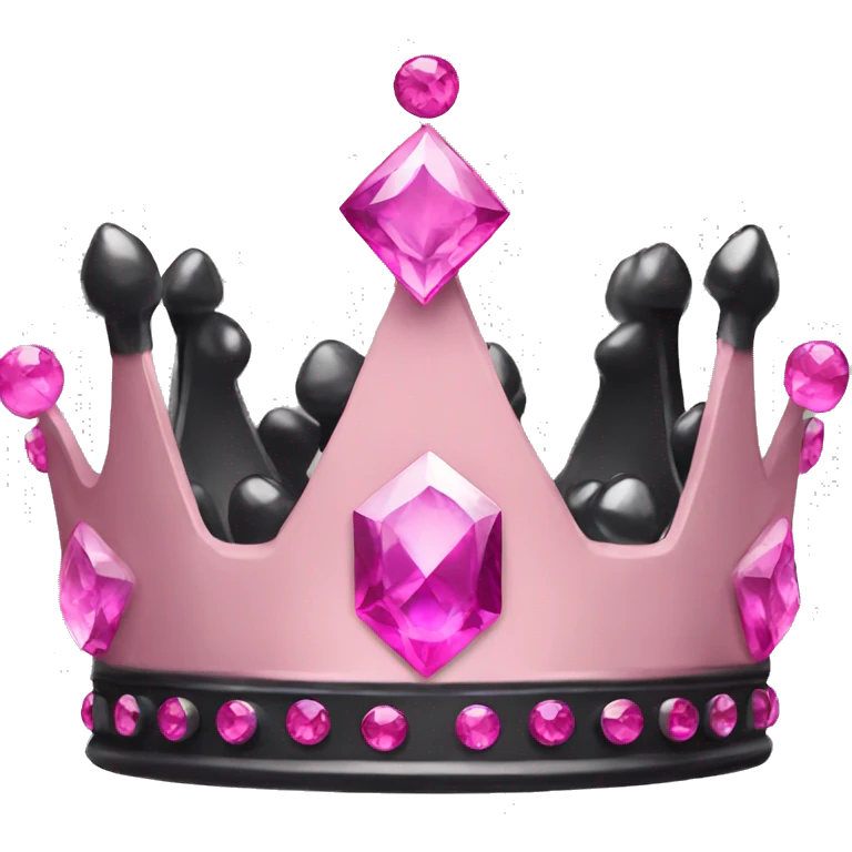 black crown with pink crystals emoji