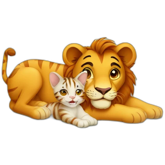 Lionne with baby tigger cat emoji