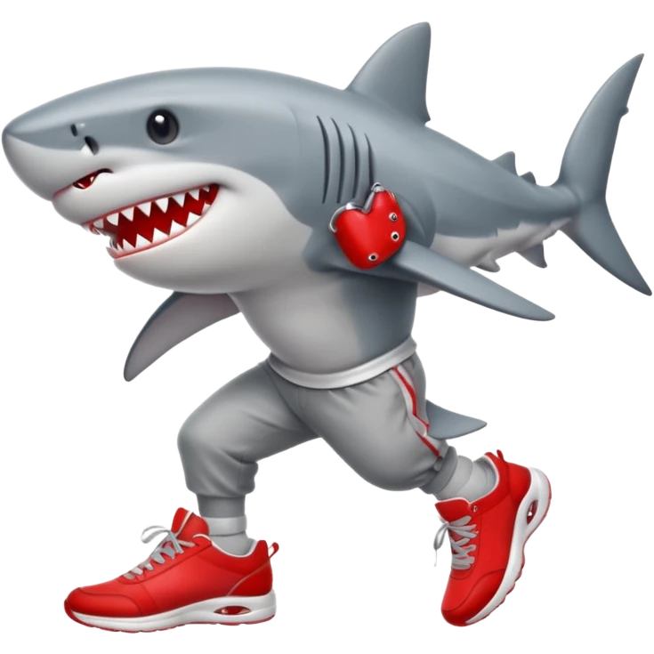 Shark with red shoes emoji