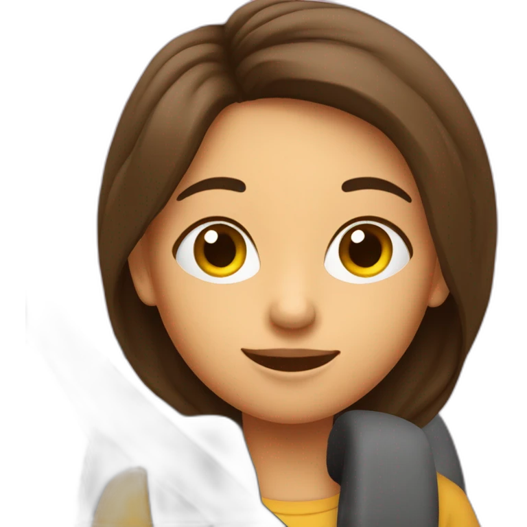 Fille brune dans une voiture emoji