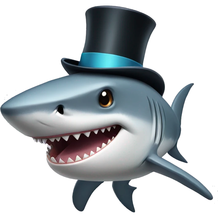 Shark with a top hat emoji