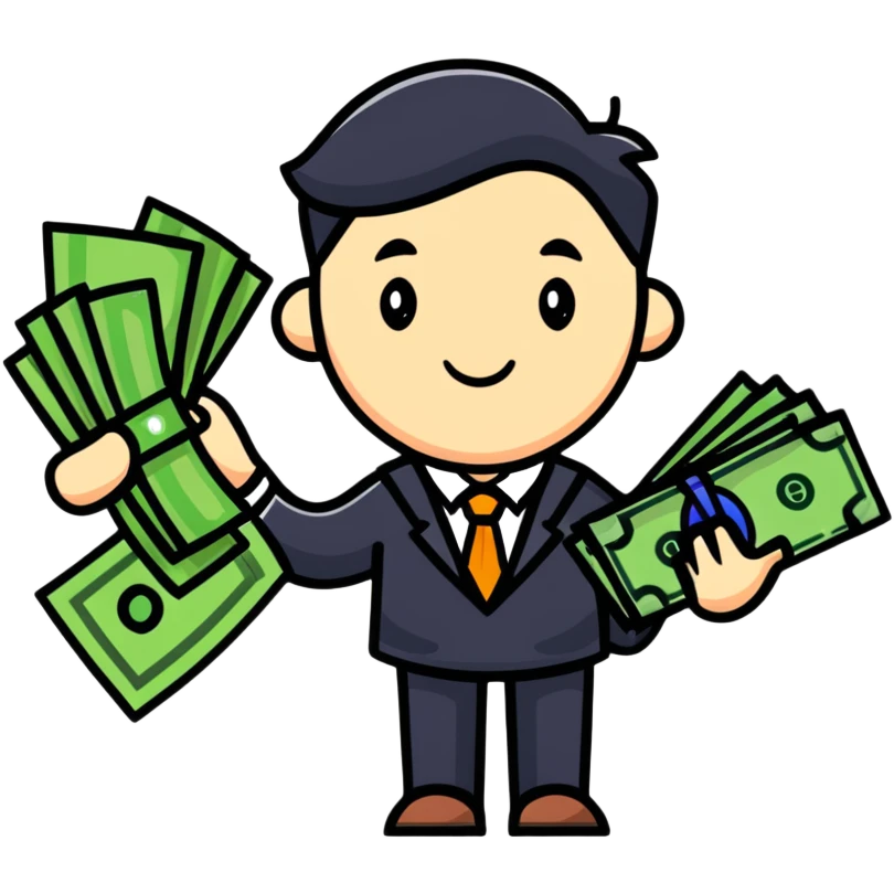 accountant with money and financial graphs emoji