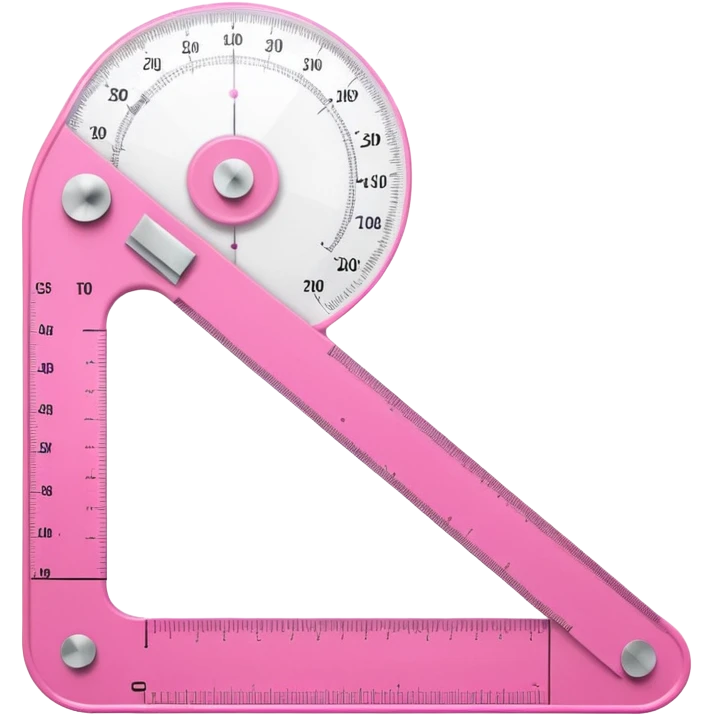 L-shaped 90 degree goniometer pink occupational therapy tool slightly tilted clear angle emoji