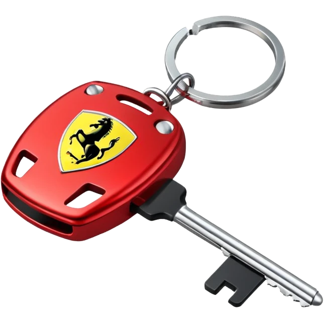 red Ferrari key with a white background emoji