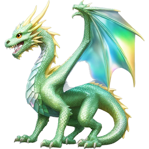 56-carat iridescent diamond crystal dragon full body emoji